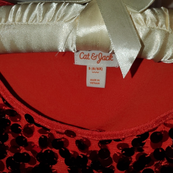 Girls Red sequin and tulle dress - Picture 5 of 6